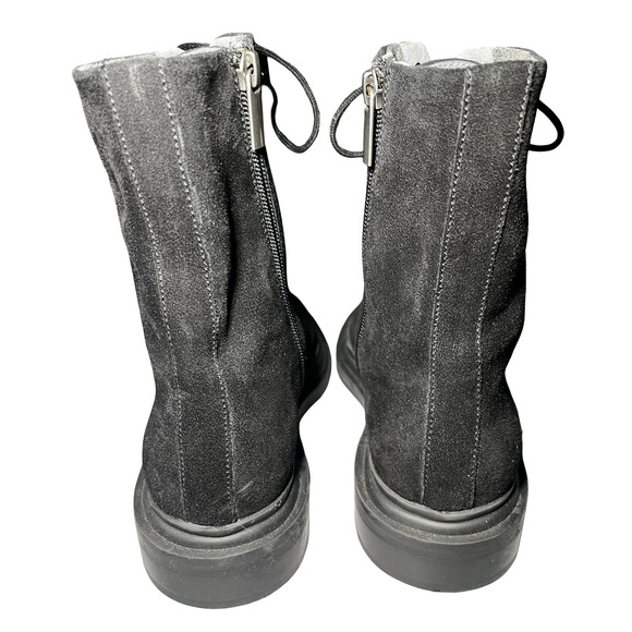 Seychelles Boots Womens Size EU 37 Black Suede Lace Up Side Zip Combat Style - Picture 3 of 10